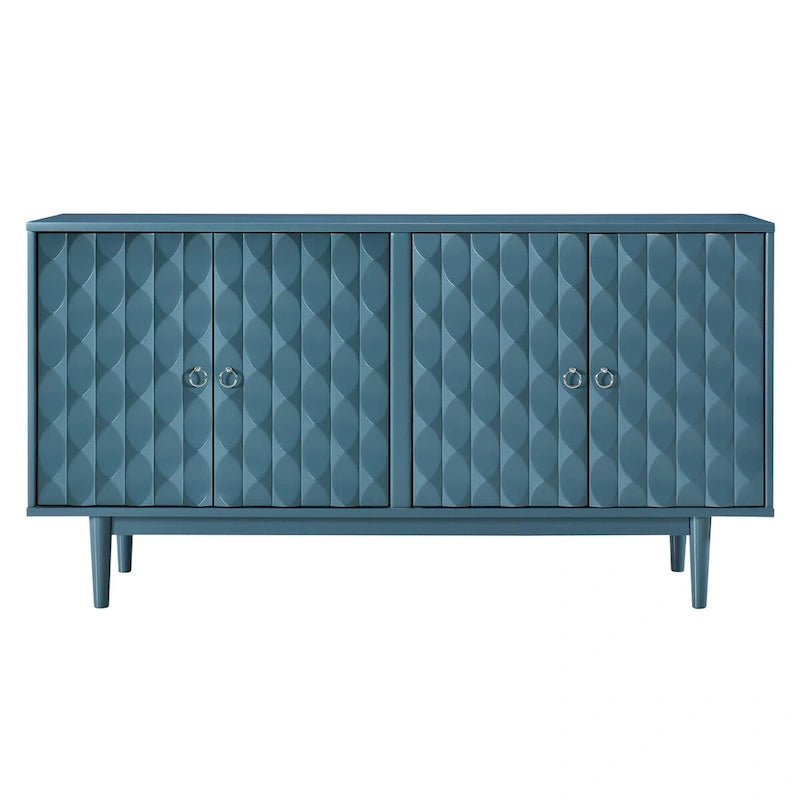 Bahut moderne à 4 portes avec portes à motifs convexes