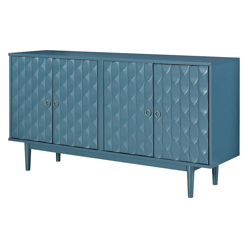Bahut moderne à 4 portes avec portes à motifs convexes