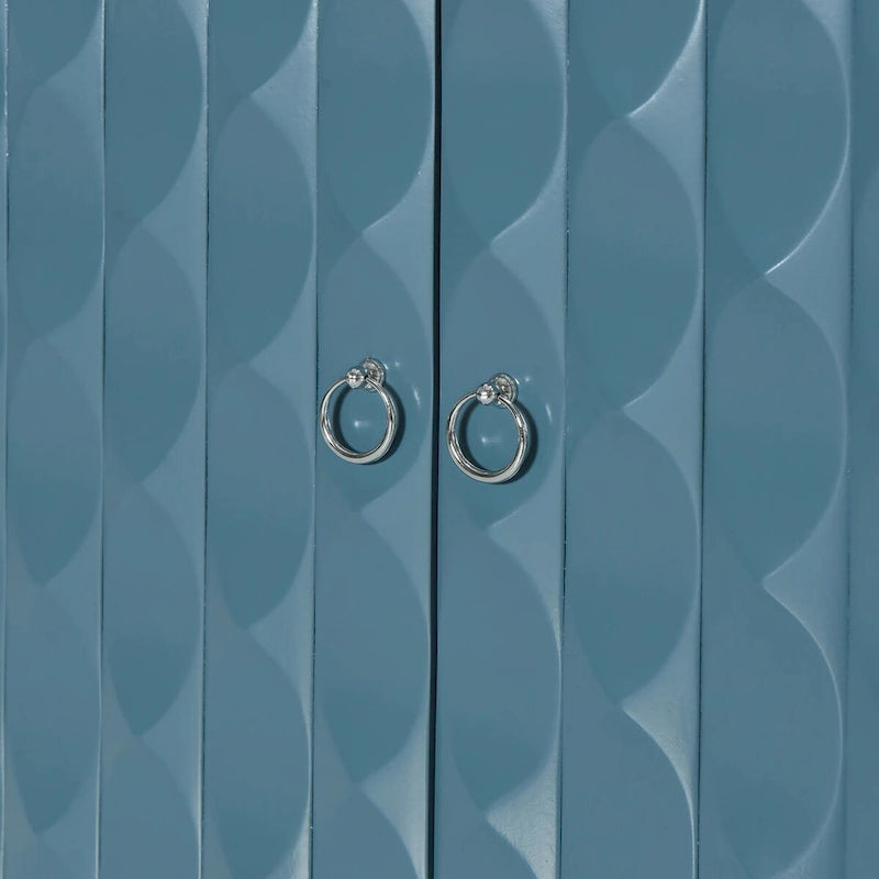 Bahut moderne à 4 portes avec portes à motifs convexes
