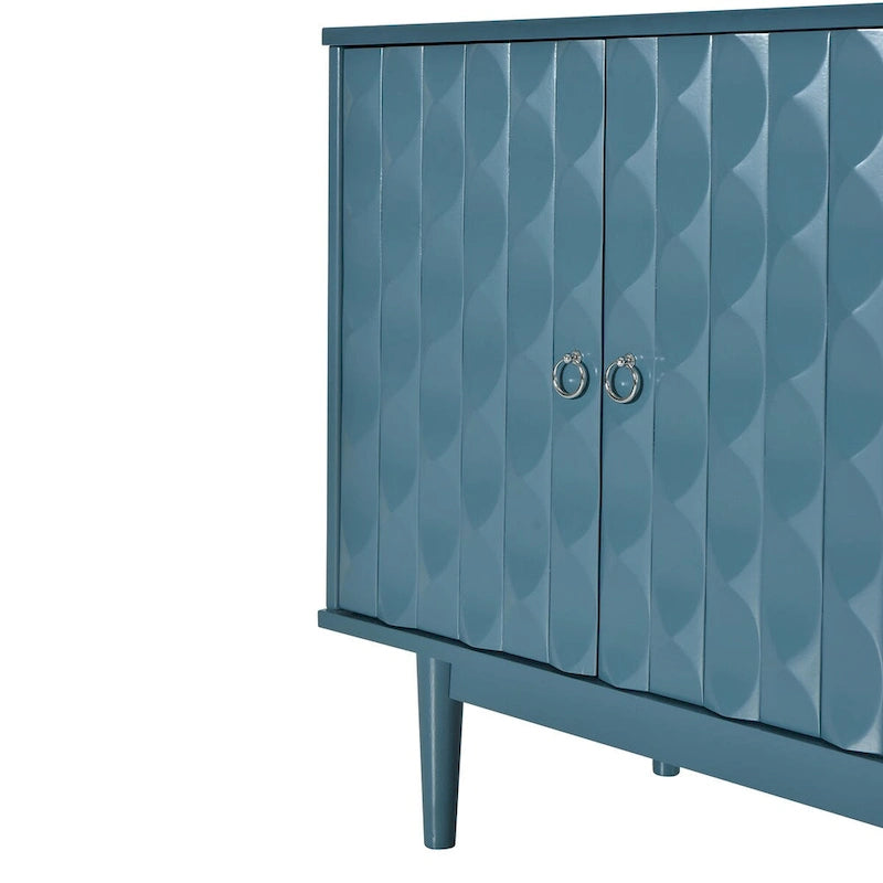 Bahut moderne à 4 portes avec portes à motifs convexes