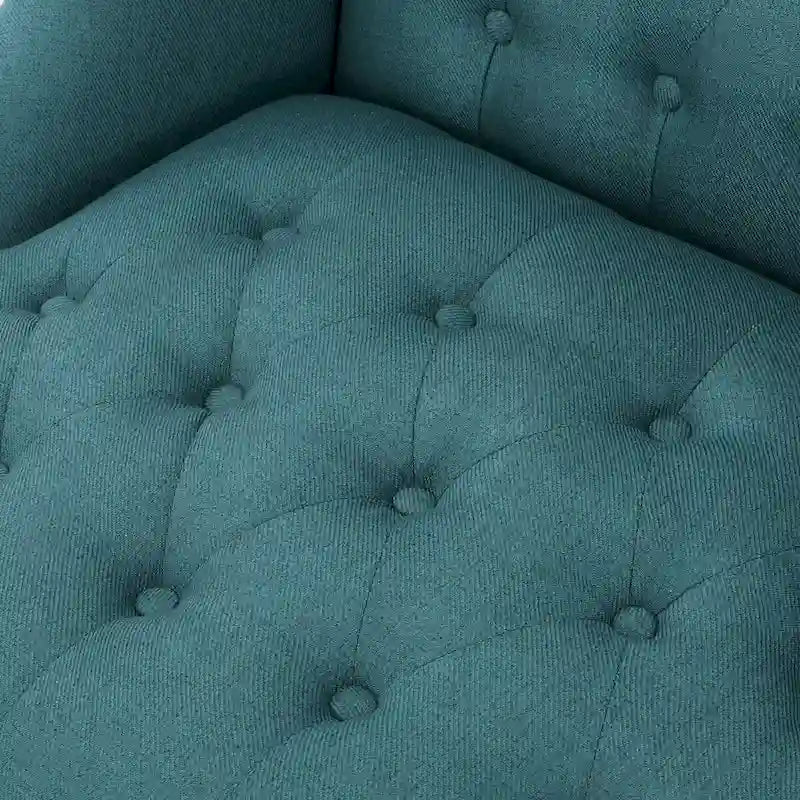 Fauteuil club capitonné contemporain à oreilles, fauteuil club à dossier haut avec pieds en bois